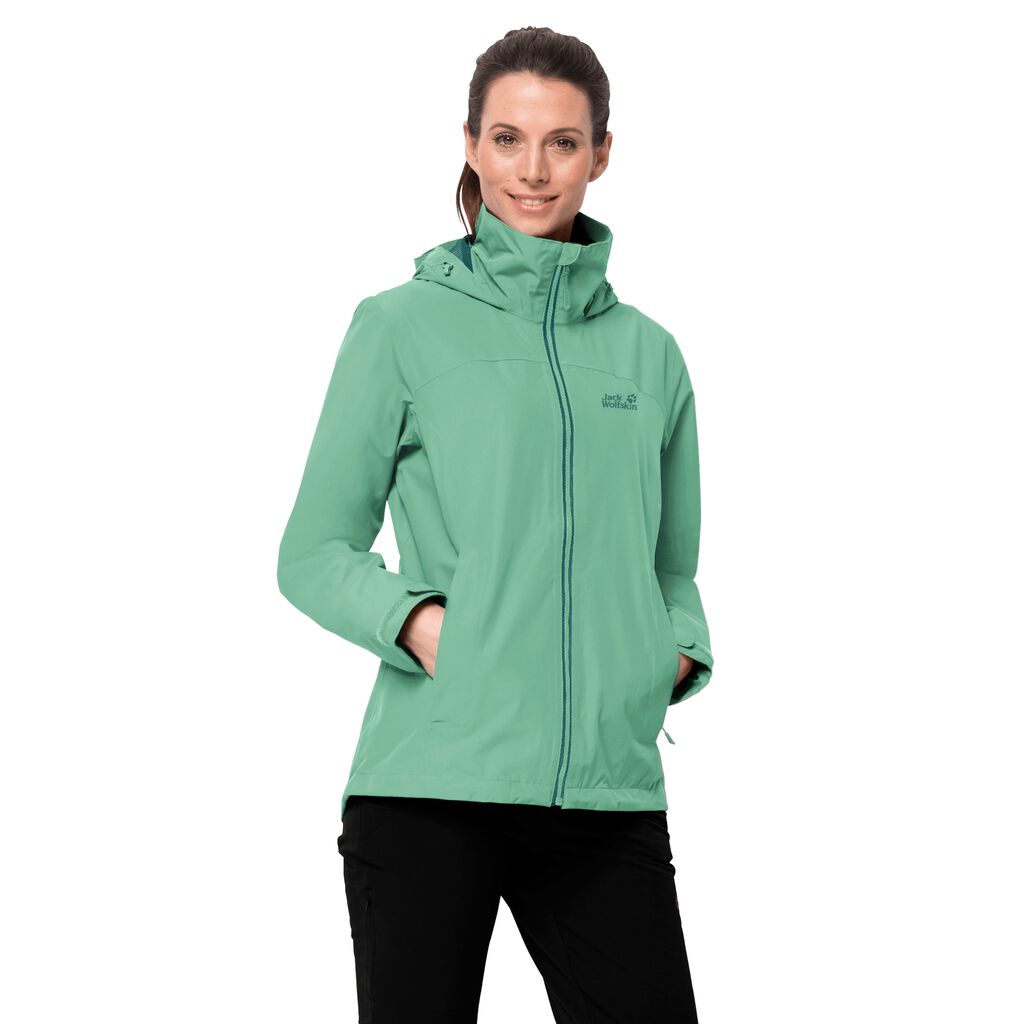 Jack Wolfskin EVANDALE Női Vízálló Kabát Zöld - LJQGSD-657